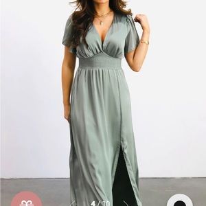 Baltic Born Prague Satin Maxi Dress - Green